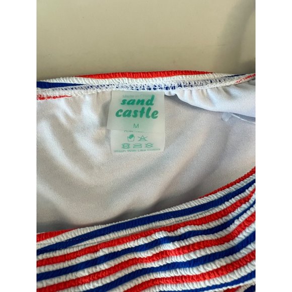 Sand Castle Bikini NWOT size M Red white and Blue striped - Picture 7 of 9